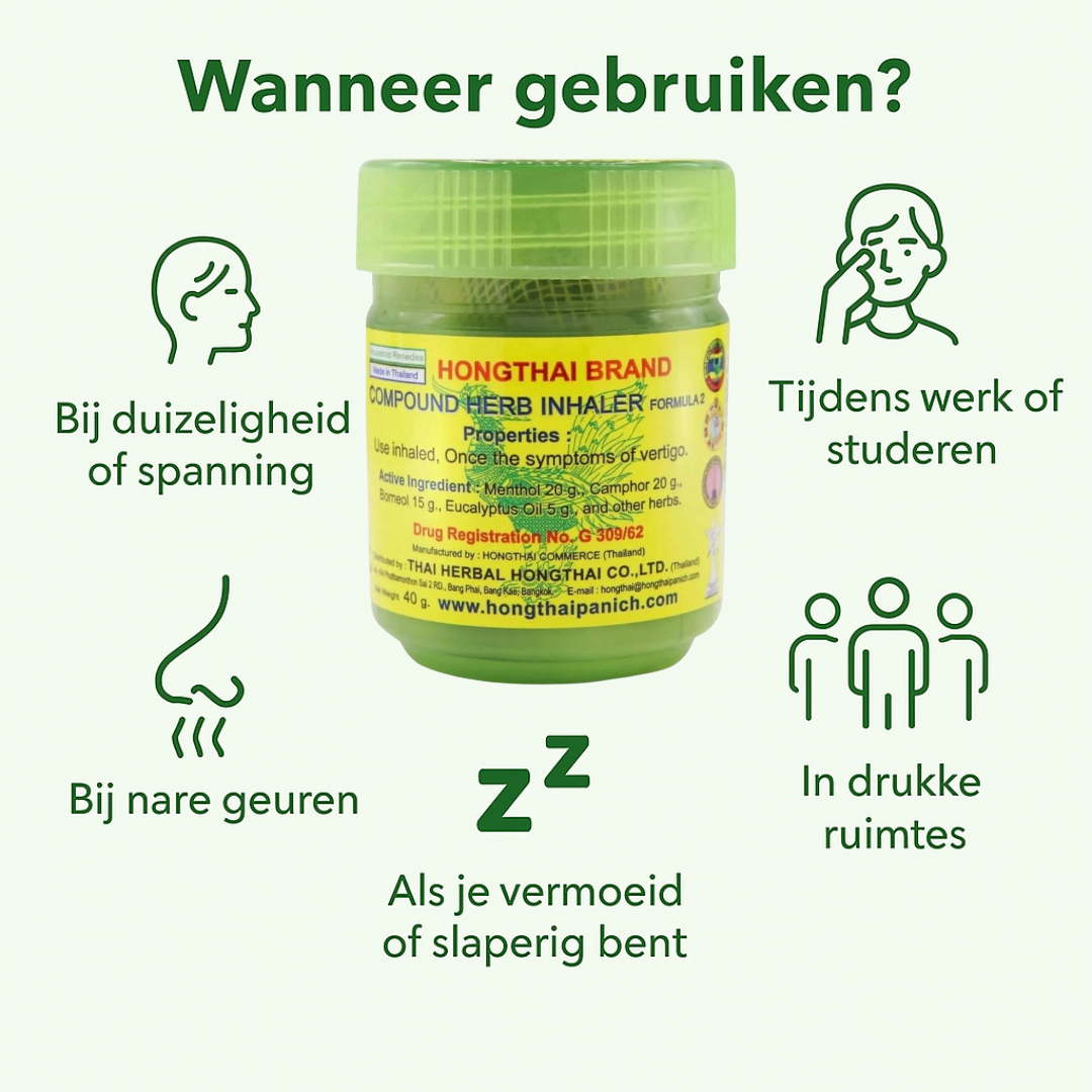 Natuurlijke Thaise Inhaler – Directe verlichting met één ademhaling.